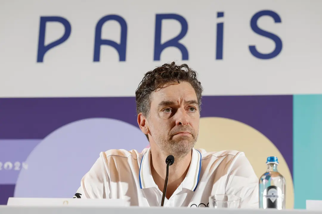 El exjugador de baloncesto espa&ntilde;ol Pau Gasol, durante una rueda de prensa en el MPC.EFE/ Miguel To&ntilde;a