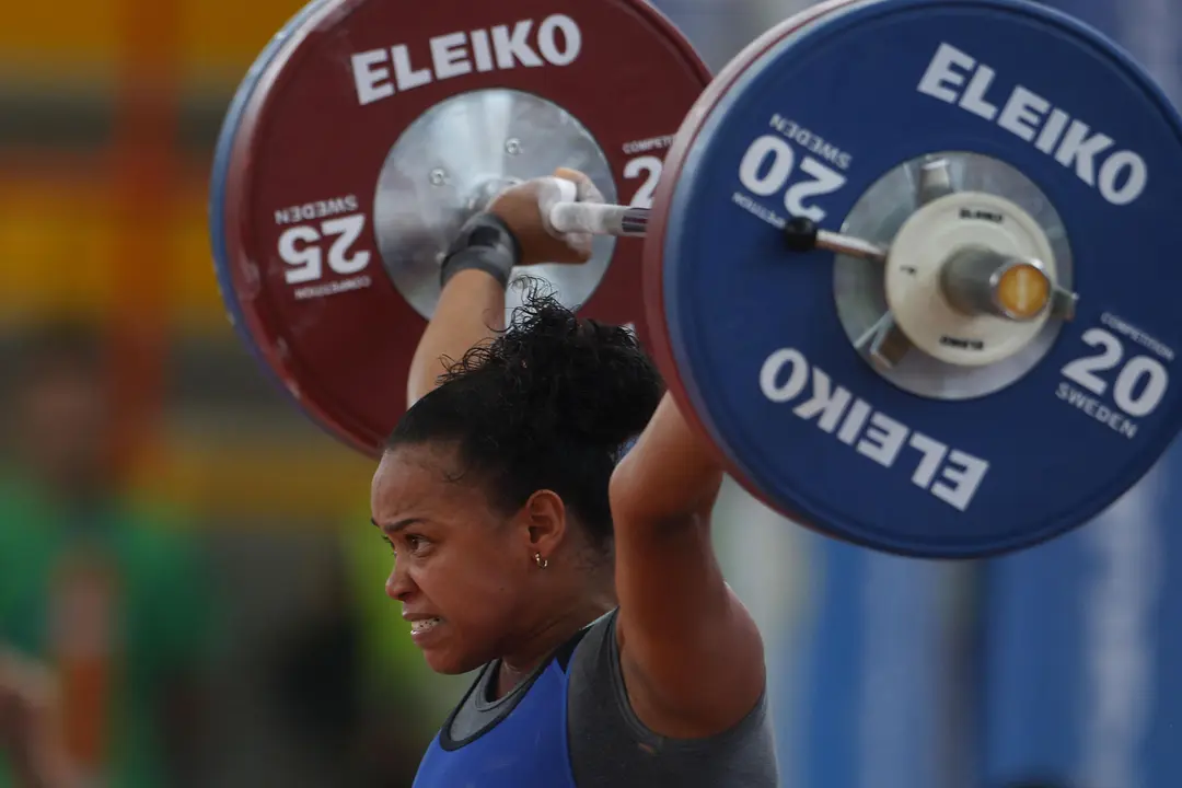 Fotograf&iacute;a de archivo de la pesista colombiana Mari Leivis S&aacute;nchez que gan&oacute; este viernes la medalla de plata en los Juegos Ol&iacute;mpicos de Par&iacute;s. EFE/Luis Eduardo Noriega A.