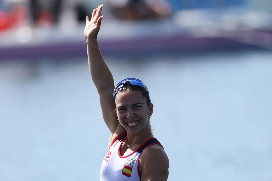 La espa&ntilde;ola Antia Jacome, tras clasificarse para la final del C1 200 m femenino de los Juegos Ol&iacute;mpicos de Par&iacute;s 2024. EFE/EPA/ALI HAIDER